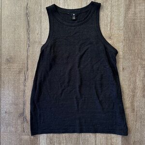 Banana Republic Linen Cutaway Tank XS, Black